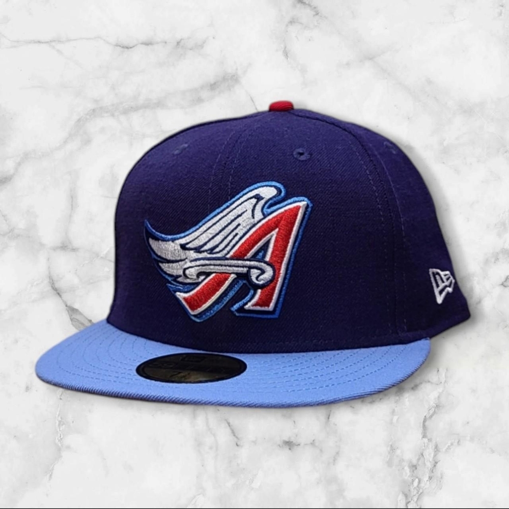 Anaheim Angels New Era MLB 59FIFTY Fitted Cooperstown Vintage Cap Hat Size 7 3/8